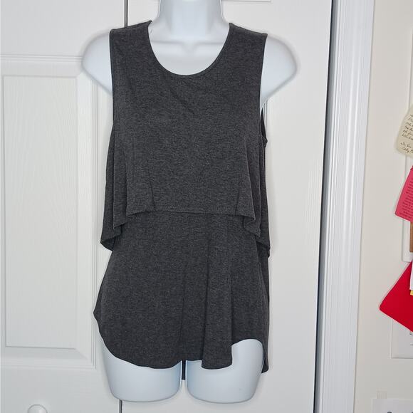 Theory Gray Layered Sleeveless Tank Top - Picture 4 of 12